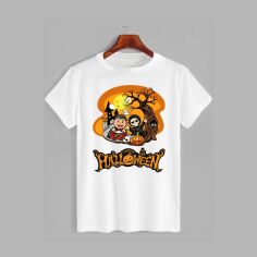 Акція на Футболка бавовняна довга чоловіча Likey Halloween M150-2309 XXL Біла від Rozetka