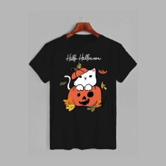 Акція на Футболка бавовняна довга чоловіча Likey Happy Halloween M150-2326 3XL Чорна від Rozetka