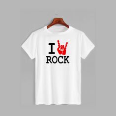 Акція на Футболка бавовняна довга чоловіча Likey I love rock M150-0408 S Біла від Rozetka
