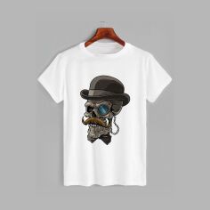 Акція на Футболка бавовняна довга чоловіча Likey Skull Gentleman M150-1740 XL Біла від Rozetka