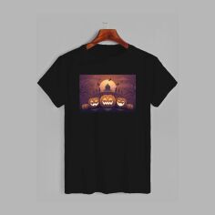 Акція на Футболка бавовняна довга чоловіча Likey Хеловін Dark pumpkin M150-2337 L Чорна від Rozetka