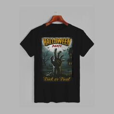 Акція на Футболка бавовняна довга чоловіча Likey Хеловін M150-2336 3XL Чорна від Rozetka