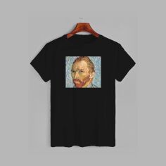 Акція на Футболка бавовняна довга чоловіча Likey Vincent Van Gogh M150-0154 S Чорна від Rozetka