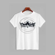 Акція на Футболка бавовняна довга чоловіча Likey Happy Halloween M150-2322 3XL Біла від Rozetka