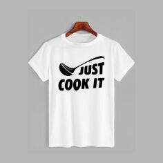 Акція на Футболка бавовняна довга чоловіча Likey Just cook it M150-0507 XXL Біла від Rozetka