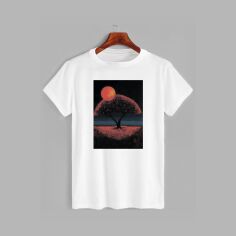 Акція на Футболка бавовняна довга чоловіча Likey Tree in the moonlight M150-0152 XXL Біла від Rozetka