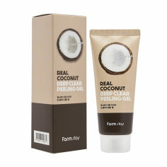 Акция на Пілінг-гель для обличчя FarmStay Real Coconut Deep Clear Peeling Gel з екстрактом кокосу, 100 мл от Eva