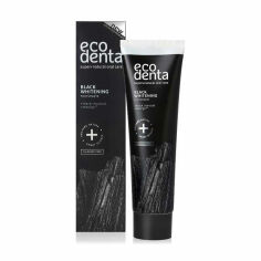 Акція на Чорна відбілювальна зубна паста Ecodenta Black Whitening Toothpaste без фтору, 75 мл від Eva