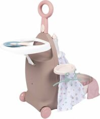 Акция на Игровой набор Smoby Toys Baby Nurse Раскладной чемодан 3 в 1 Серо-розовый (220374) от Stylus