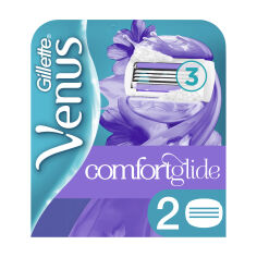 Акция на Змінні картриджі для гоління Gillette Venus Comfort Glide Breeze жіночі, з вбудованими подушками з гелем, 2 шт от Eva