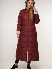 Акція на Куртка зимова довга жіноча Favoritti ПВ-1202 48 Темно-червона від Rozetka