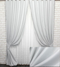 Акция на Комплект штор VR-Textil блекаут Fusion Dimout Світло-сірий 150x275 см 2 шт (30-614) от Rozetka