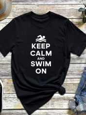 Акція на Футболка Love&Live Keep calm and swim on LLP02011 XXL Чорна від Rozetka