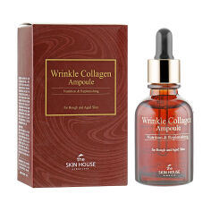 Акция на Сироватка для обличчя The Skin House Wrinkle Collagen Feeltox Ampoule з колагеном, 30 мл от Eva