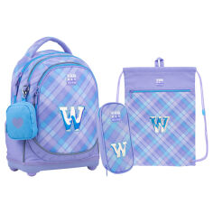 Акція на Набір Kite Wonder рюкзак, пенал, сумка W check (SET_WK22-724S-1) від Будинок іграшок