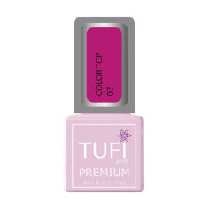 Акція на Кольоровий топ для нігтів Tufi Profi Premium Color Top 07 Фуксія, 8 мл від Eva