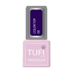 Акція на Кольоровий топ для нігтів Tufi Profi Premium Color Top 08 Ультрафіолет, 8 мл від Eva