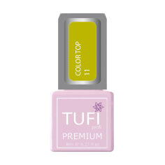 Акція на Кольоровий топ для нігтів Tufi Profi Premium Color Top 11 Сонячний жовтий, 8 мл від Eva