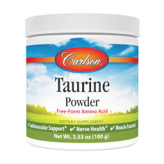 Акция на Дієтична добавка амінокислоти в порошку Carlson Labs Taurine Powder Таурин, 100 г от Eva