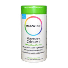 Акція на Дієтична добавка мінерали в таблетках Rainbow Light Magnesium Calcium + Food-Based Formula, 90 шт від Eva