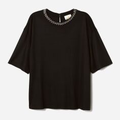 Акция на Блузка жіноча H&M 0689102_шеябусы_01 32 Чорна от Rozetka