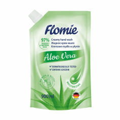 Акція на Зволожувальне рідке крем-мило Flomie Aloe Vera Creamy Hand Wash, 900 мл (запаска) від Eva