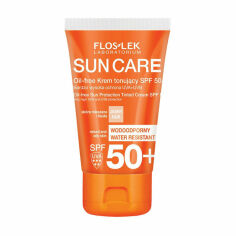 Акція на Тонувальний сонцезахисний крем для обличчя та тіла Floslek Oil-free Sun Protection Tinted Cream SPF 50+ без олії, 50 мл від Eva