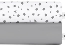 Акція на Набір простирадл на резинці Cosas Set Grey Star Grey 160х200 + 20 2 шт від Rozetka