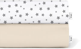 Акція на Набір Cosas Простирадло на резинці 90x200 2 шт Set_Beige_StarGrey від Rozetka