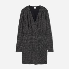 Акція на Сукня на запах коротка осіння жіноча H&M 0839674_01 S Чорна від Rozetka