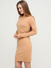 Акція на Сукня коротка осіння жіноча H&M 0334989_тем. бежевий 38 Темно-бежевий від Rozetka