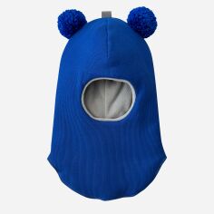 Акція на Дитяча зимова шапка-шолом з помпоном на флісі для хлопчика Babydream з двома помпонами із пряжі 2p3bal10d 44 Синя Електрик від Rozetka