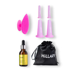 Акція на Набір вакуумних банок для масажу обличчя Hillary + Арганова олія від Hillary-shop UA