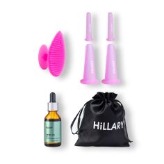 Акція на Набір Вакуумних банок для масажу обличчя Hillary + Натуральна олія для обличчя та волосся Hillary JOJOBA OIL від Hillary-shop UA