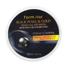 Акция на Гідрогелеві патчі для очей Farm Stay Black Pearl and Gold Hydrogel Eye Patch чорні перли та золото, 90 г от Eva