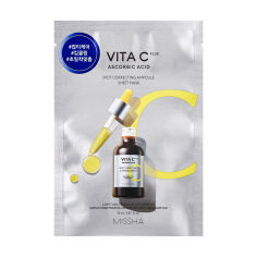 Акция на Тканинна маска для обличчя Missha Vita C Ascorbic Acid Spot Correcting Ampoule Sheet Mask з вітаміном С, 26 мл от Eva