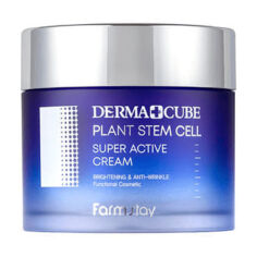 Акция на Антивіковий крем для обличчя FarmStay Derma Cube Plant Stem Cell Super Active Cream зі стовбуровими клітинами, 80 мл от Eva