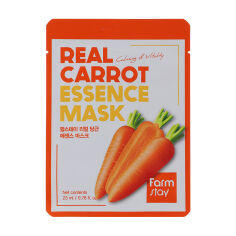 Акция на Тканинна маска для обличчя FarmStay Real Carrot Essence Mask з екстрактом моркви, 23 мл от Eva