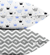 Акция на Набір наволочок Cosas Set Pillow Crown Blue ZigZag Grey 50х70 2 шт. от Rozetka