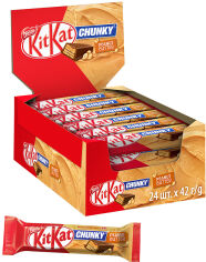 Акція на Упаковка батончиків KitKat Chunky з арахісовою пастою 42 г х 24 шт від Rozetka