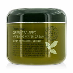 Акція на Зволожувальний крем для обличчя FarmStay Green Tea Seed Whitening Water Cream із зеленим чаєм, 100 г від Eva