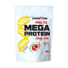 Акція на Дієтична добавка протеїн Vansiton Mega Protein Pro-70 Полуниця, 900 г від Eva