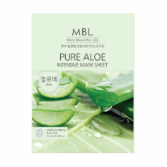 Акція на Тканинна маска для обличчя MBL Pure Aloe Intensive Mask Sheet з алое, 23 мл від Eva