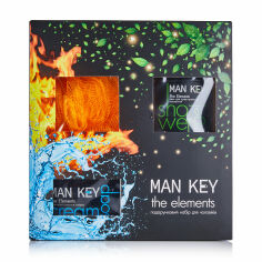 Акція на Подарунковий набір для чоловіків Man Key The Elements (гель для душу-шампунь 400 мл + туалетне мило 90 г + мочалка) від Eva