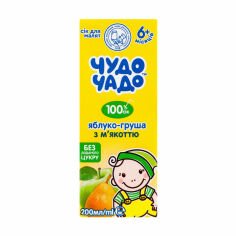 Акція на Сік Чудо-Чадо Яблуко-груша з м'якоттю, від 6 місяців, 200 мл від Eva