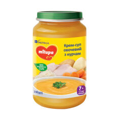 Акція на Дитячий суп-пюре овочеве-м'ясне Milupa Морквяно-рисовий суп із телятиною, від 7 місяців, 200 г від Eva