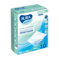 Акція на Одноразові простирадла гігієнічні Aura Ultra Comfort 40*60 см, 10 шт від Eva