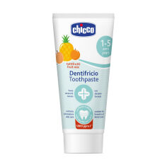Акція на Дитяча зубна паста Chicco Toothpaste Fruit Mix Тутті-Фрутті, з фтором, від 12 місяців, 50 мл від Eva