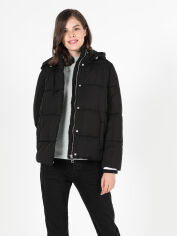 Акция на Куртка демісезонна коротка з капюшоном жіноча Colin's CL1051050BLK XS Чорна от Rozetka