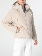 Акция на Куртка демісезонна коротка з капюшоном жіноча Colin's CL1055722 L Beige от Rozetka